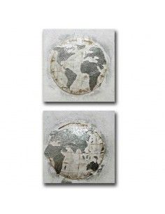 CUADRO MAPA MUNDI SET DE DOS 80x80