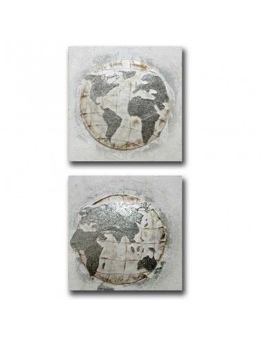 CUADRO MAPA MUNDI SET DE DOS 80x80