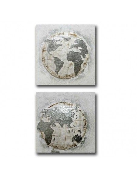 CUADRO MAPA MUNDI SET DE DOS 80x80