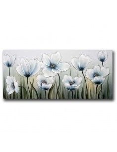 CUADRO FLOR MALVA - AZUL 60x140 2