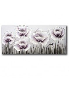 CUADRO FLOR MALVA - AZUL 60x140 2