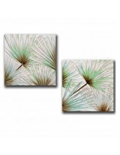 CUADRO HOJA DE PALMA SET DE DOS 60x60