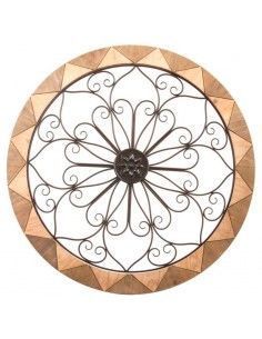 DECORACION PARED REDONDO MADERA - METAL