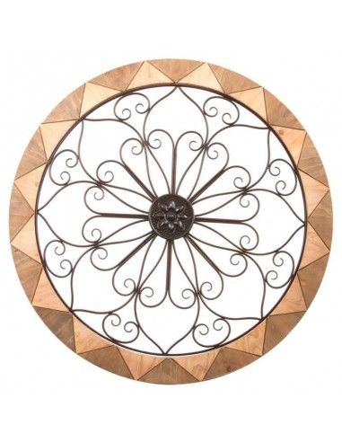 DECORACION PARED REDONDO MADERA - METAL