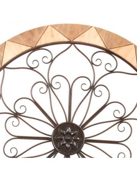 DECORACION PARED REDONDO MADERA - METAL