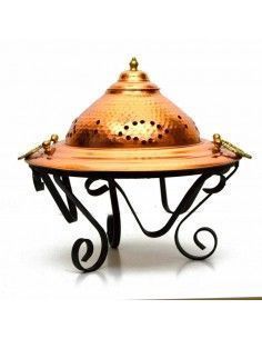 BRASERO DE COBRE CON PIE DE METAL