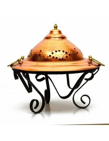 BRASERO DE COBRE CON PIE DE METAL