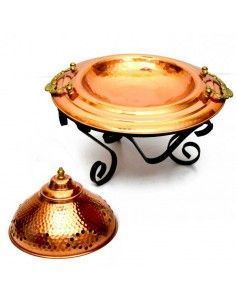 BRASERO DE COBRE CON PIE DE METAL 2