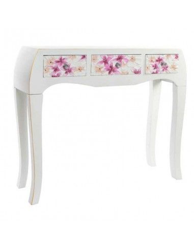 CONSOLA CON ESPEJO FLORAL TALLADO
