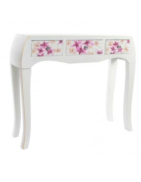 CONSOLA CON ESPEJO FLORAL TALLADO