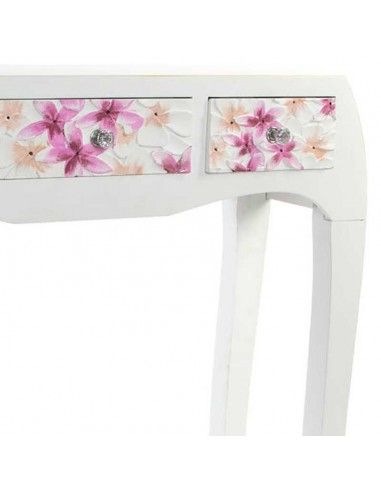 CONSOLA CON ESPEJO FLORAL TALLADO