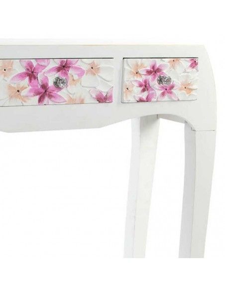CONSOLA CON ESPEJO FLORAL TALLADO