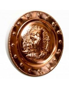 PLATO DE COBRE CON RELIEVE ISABEL LA CATÓLICA 2