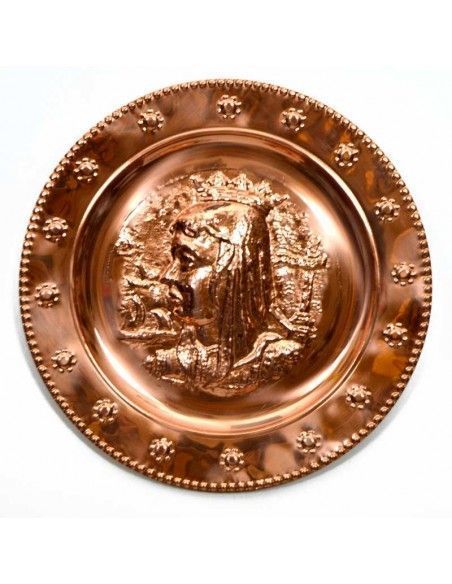 PLATO DE COBRE CON RELIEVE ISABEL LA CATÓLICA