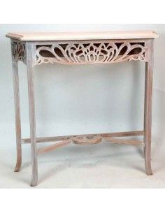 CONSOLA MADERA CALADA BLANCA