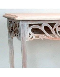 CONSOLA MADERA CALADA BLANCA 2