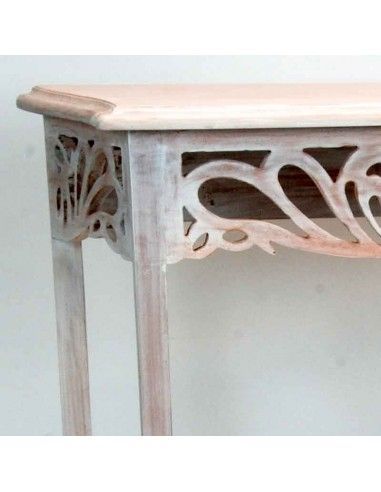 CONSOLA MADERA CALADA BLANCA