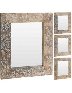 ESPEJO BLANCO DE MADERA TALLADA 50x40