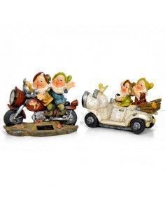 FIGURA DE ENANOS - GNOMOS EN COCHE