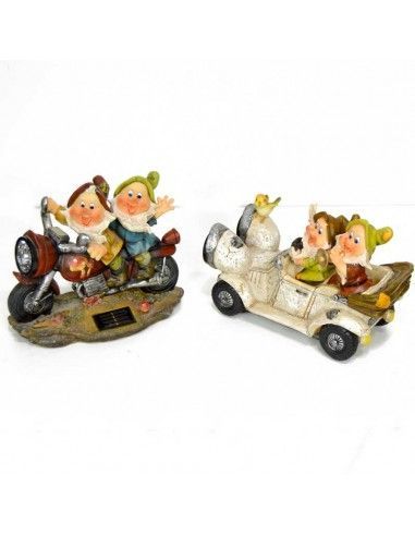 FIGURA DE ENANOS - GNOMOS EN COCHE