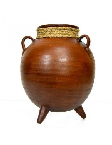 OLLA DE CERAMICA Y ESPARTO