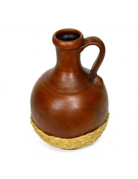 JARRA DE CERAMICA Y ESPARTO
