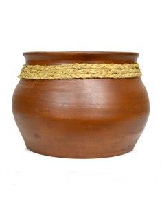OLLA GRANDE DE CERAMICA Y ESPARTO