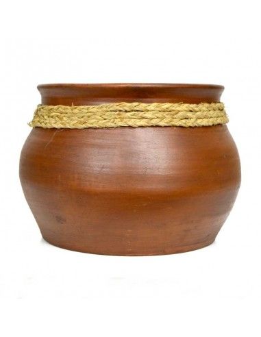 OLLA GRANDE DE CERAMICA Y ESPARTO
