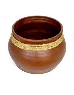 OLLA GRANDE DE CERAMICA Y ESPARTO 2