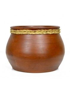 OLLA GRANDE DE CERAMICA Y ESPARTO