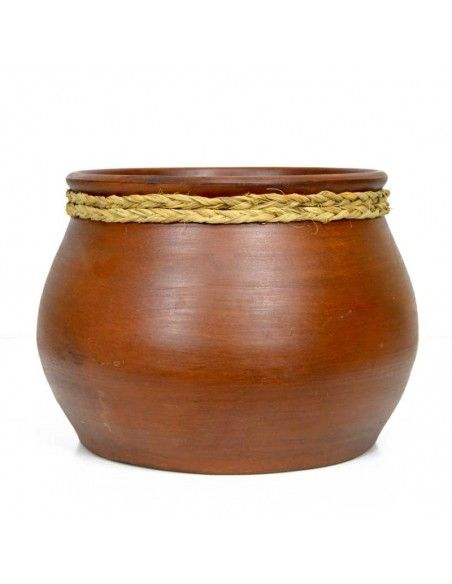 OLLA GRANDE DE CERAMICA Y ESPARTO