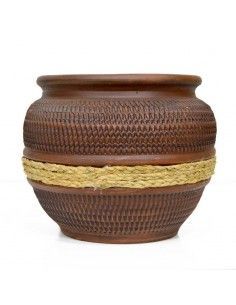 MACETERO DE CERAMICA Y ESPARTO 2