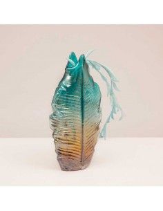 FLORERO DE VIDRIO TURQUEZA-AMBAR 32x16