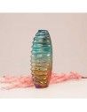 FLORERO DE VIDRIO TURQUEZA-AMBAR 37x17