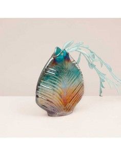 FLORERO DE VIDRIO TURQUEZA-AMBAR 22x17
