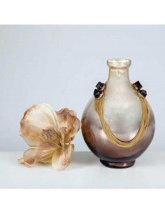 FLORERO DE VIDRIO CON COLLARES