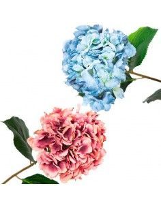 FLOR HORTENSIA ROSA O AZUL
