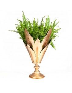 FLORERO DE VIDRIO DORADO 60x35