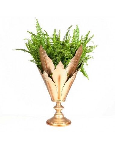 FLORERO DE VIDRIO DORADO 60x35