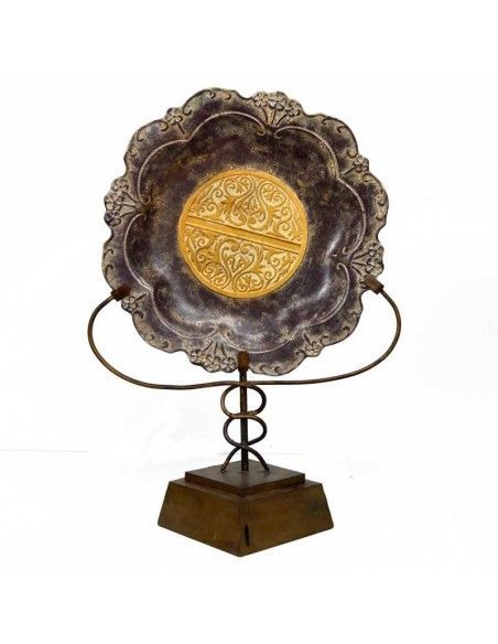 PLATO CON GRECA SOPORTE Y BASE VINTAGE
