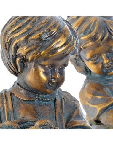 FIGURA NIÑOS EN FIBRA PIEDRA 56X26