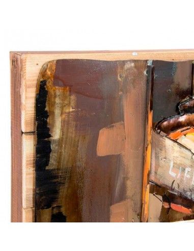 CUADRO MADERA - METAL TREN 80x120