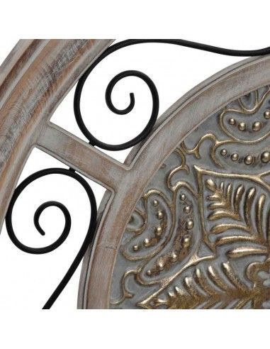 DECORACION PARED REDONDO MADERA - METAL 87cm
