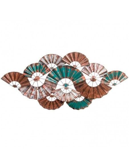 DECORACION PARED ABANICOS METAL 48x102