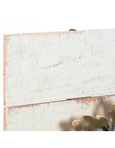 DECORACION PARED FLORES MADERA-METAL 52x109