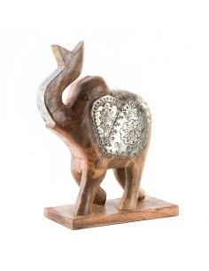 FIGURA DE ELEFANTE MADERA Y METAL