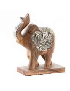 FIGURA DE ELEFANTE MADERA Y METAL 2