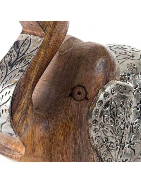 FIGURA DE ELEFANTE MADERA Y METAL