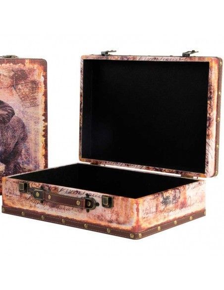 SET DE DOS CAJAS MADERA-LIENZO ANIMALES 30X43