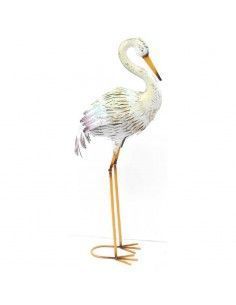 FIGURA GARZA BLANCA METAL 2